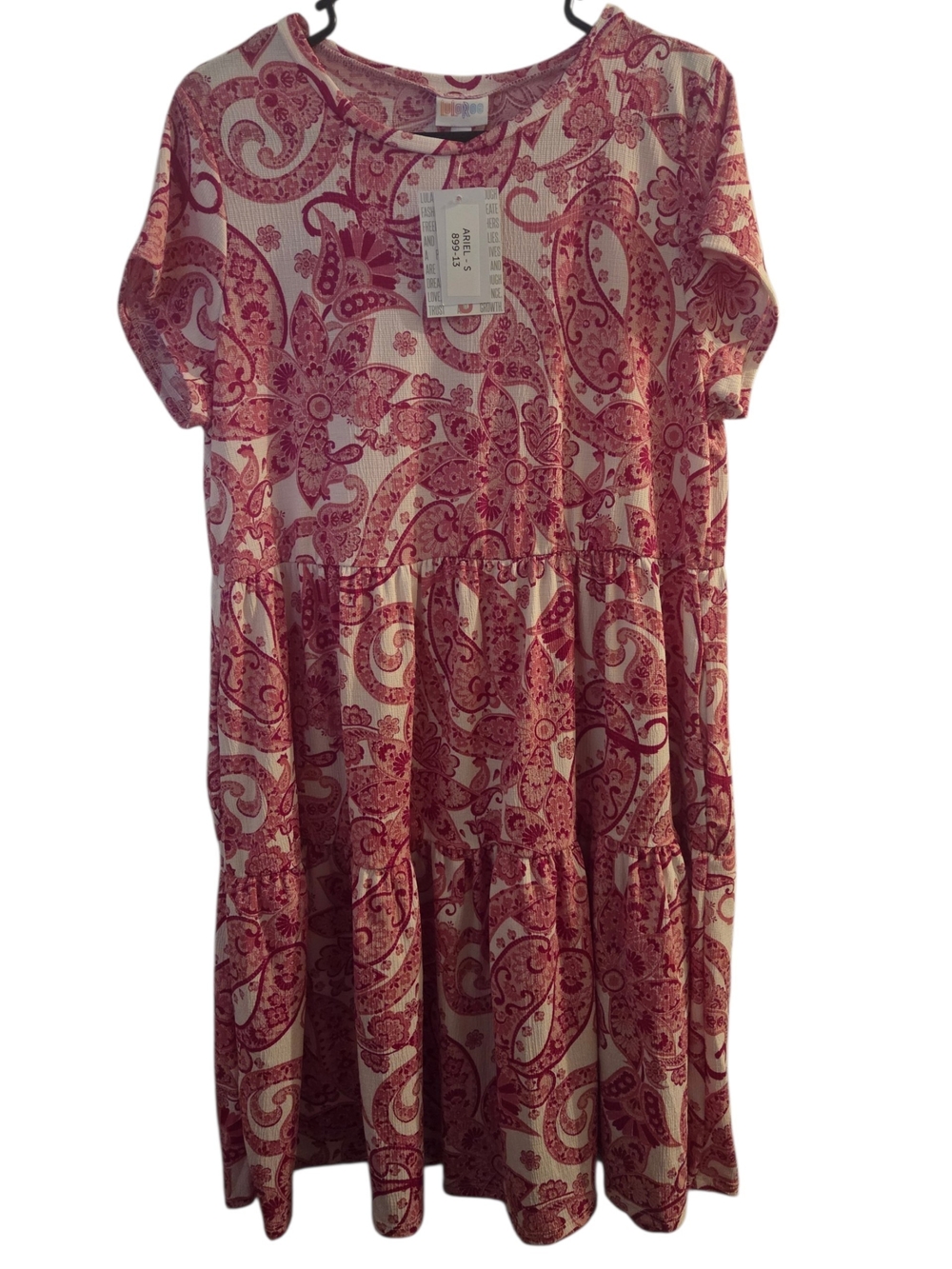 LuLaRoe Pink Paisley Tiered Casual Dress